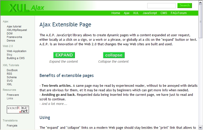 Ajax Extensible Page Screenshot