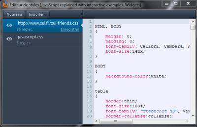 Style editor in Firefox